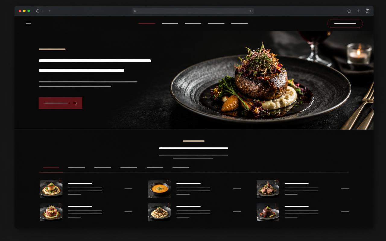 Modelo demonstrativo: Site para Restaurante